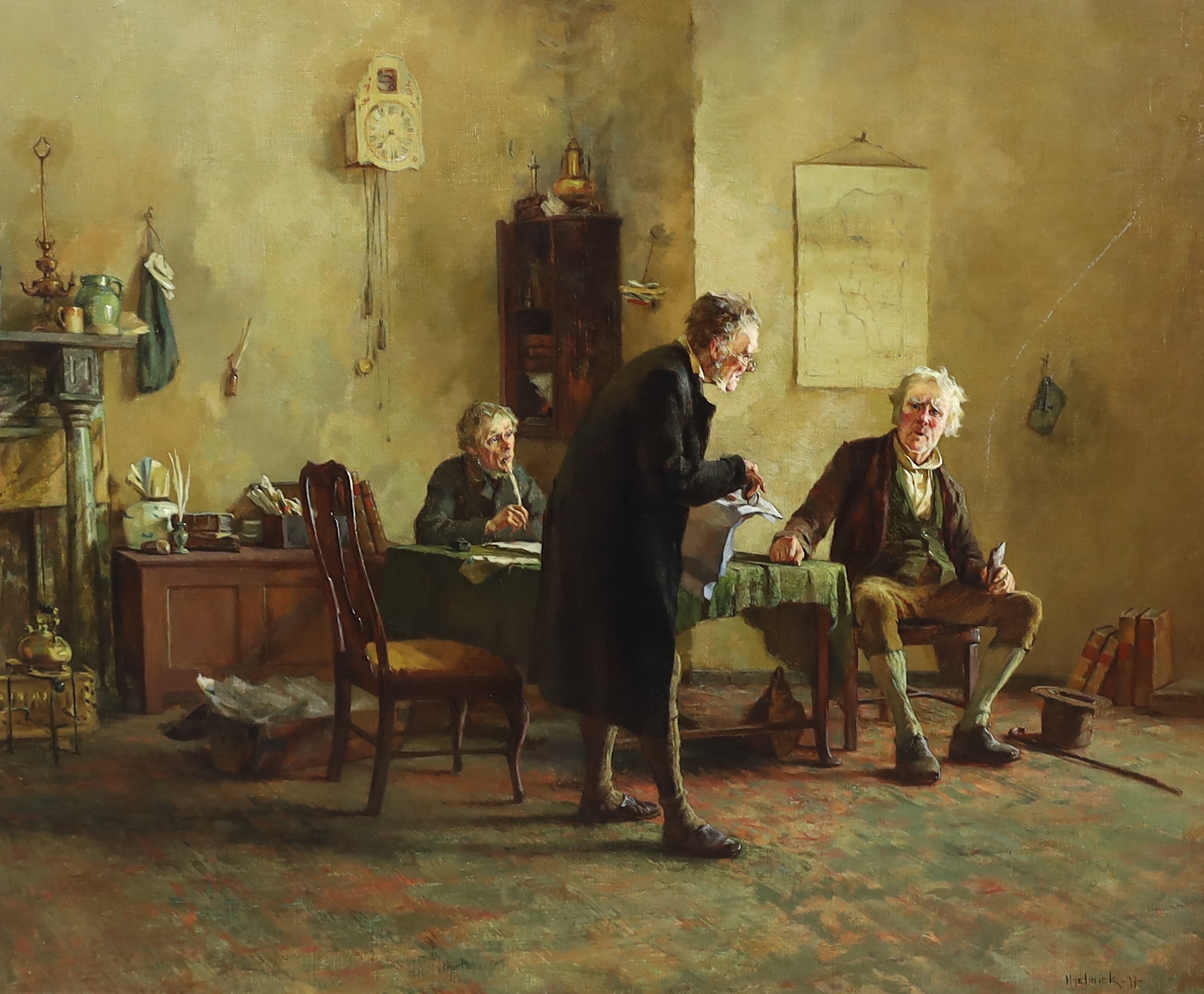 Howard Helmick (American, 1845-1907), 'The Lawyer's Office', oil on canvas, 57 x 68cm